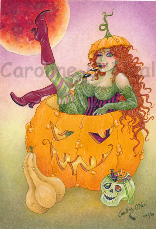 PUMPKIN WITCH PIN-UP